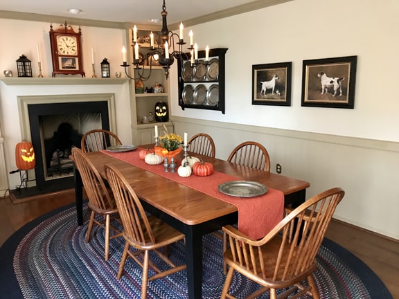 Custom Dog portraits in dining room